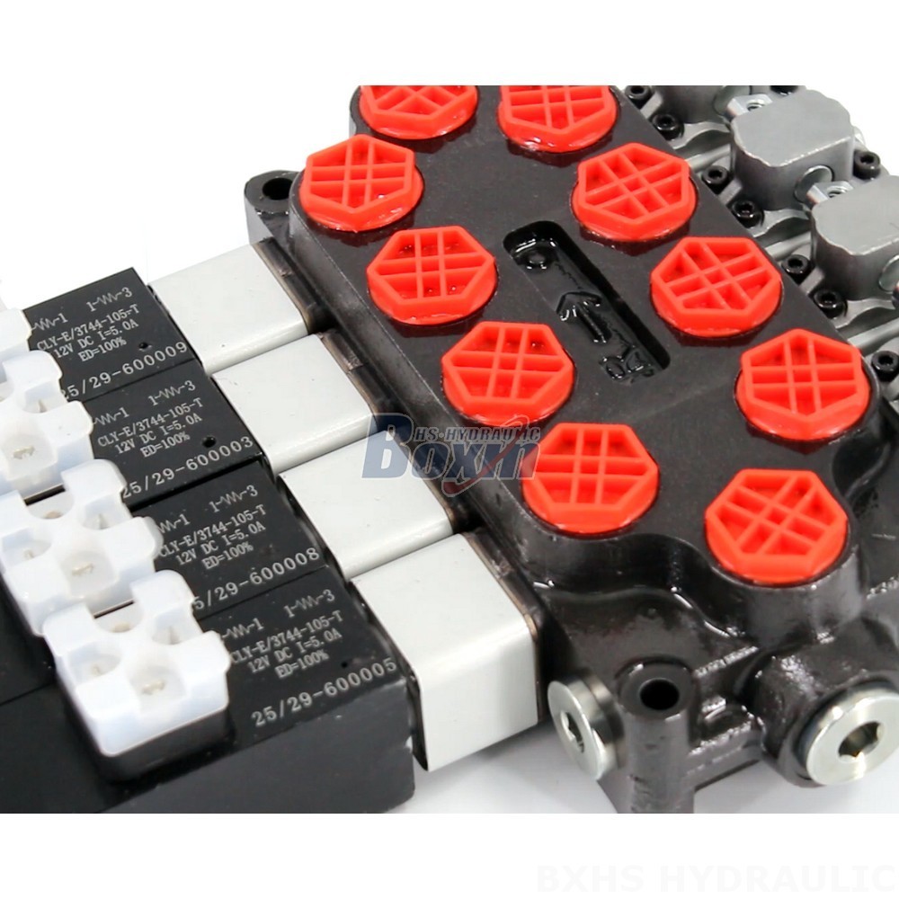 Q45 Solenoid & Manual 4 Spool Monoblock Hydraulic Directional Valve detail image